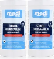 mediPOOL Schnell-Chlorgranulat 1kg - Anhebung des Chlorgehalts (2er Pack)