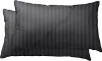 2er Set Kissenbezüge Kissenhülle Kissenbezug 40x80 cm Damast schwarz Mikrofaser