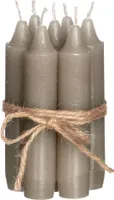 7-tlg. Set Kerzen H 11 cm Stabkerzen Leuchterkerzen für Glasvasen -  Taupe