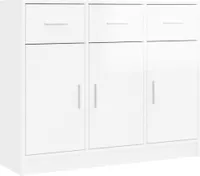 vidaXL Kredens biały wysoki połysk 91x28x75 cm materiał drewnopochodny