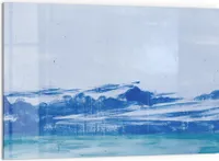 DEQORI Küchenrückwand Glas 60x40 cm 'Winterseelandschaft' Spritzschutz Bad Rückwand Küche