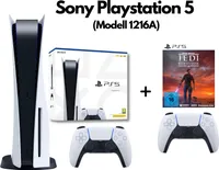 Sony Playstation 5 mit Laufwerk | Gamer Bundle | inkl. 2x Controller, Star Wars Jedi: Survivor | PS5 Disc Disk