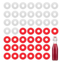 Dichtungen Silikondichtungen - für Bügelverschlussflaschen - 70 Stück Kombipack, aus weichem Silikon,(Red+White)