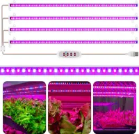 LED Pflanzenlampe Timer,LED Grow Lampe Dimmbar, Pflanzenlicht Rot+Blau, Blumenlampe Wachstumslampe Gewächshaus Kräuter Blume(4 Lichtröhre,50cm)