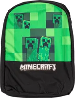 Batoh Minecraft - černý/zelený - design Pixel Creeper - nastavitelné popruhy - školní aktovka pro kluky a holky - oficiálně licencováno
