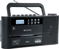 Odtwarzacz kasetowy Retekess TR641, magnetofon, radio FM AM, karta USB/TF, połączenie bezprzewodowe, zasilanie bateryjne lub sieciowe