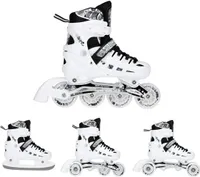 Nh10905 4In1 Weiss Led Grösse. L(39-42) Inline Skates Schlittschuhe Nils Extreme