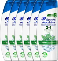 Head&Shoulders Menthol Fresh 2in1 Anti-Schuppen-Shampoo und Spülung – 6 x 270 ml – Vorteilspack