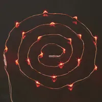 Lichterkette LED rot Draht Drahtlichterkette Deko Party 20 LED´s Indoor IP20