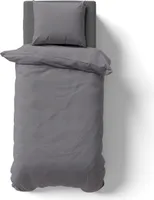 2-tlg Mikrofaser UNI Bettwäsche 155x220 + 80x80 cm Kopfkissen Garnitur mit Reißverschluss grau