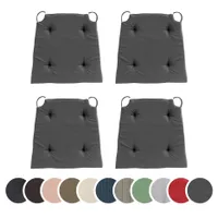 sleepling - 4er Set Stuhlkissen, für Indoor und Outdoor, 100% Mikrofaser, 42 x 40 cm, dunkelgrau