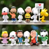12pc Snoopy Cartoon Modell Anime Figuren Q Figural Spielzeug Anime Merchandise Puppen