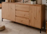 Sideboard "Bastia" in Artisan Eiche Kommode mit 3 Türen und 3 Schubladen 179 x 87 cm
