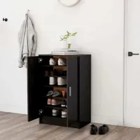 vidaXL Skriňa na topánky čierna 60x35x92 cm Materiál drevo
