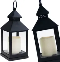 Lampa Latarnia Led Czarna Do Ogrodu Domowego Oświetlenie Bateryjne Balkon Taras