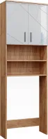 Vicco Waschmaschinenschrank Irma, 64 x 190.5 cm, Weiß Hochglanz/Goldkraft Eiche