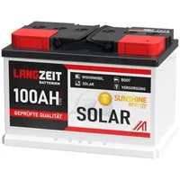 LANGZEIT AGM Batterie 80Ah 12V Solarbatterie Wohnmobil Batterie  Bootsbatterie Mover Deep Cycle AGM zyklenfest wartungsfrei ersetzt 70Ah 75Ah