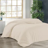 Bettwäsche Bettbezug 2er Set 135x200 cm Einfarbig 100% Baumwolle Creme