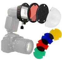 Minadax Universal Blitz Diffusor Portrait Lichtformer-Set Softbox Dome + Farbfilter für Aufsteckblitze | Magnetisch stapelbar + Halterung | Kompatibel für Canon Nikon Sony Speedlite Yongnuo Godox usw.