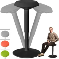 LZQ Ergonomická kancelářská stolička - výškově nastavitelná 54-79 cm, otočná o 360°, otočný efekt, kulatá, černá