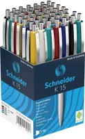 Schneider Kugelschreiber K15 farbsortiert Schreibfarbe blau, 50 St.