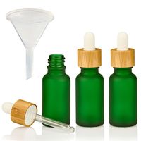 3 Pipettenflaschen 20ml grün matt mit Trichter hochwertige Dropper Flaschen leer Glasflaschen Tropfflasche mit Pipette für Parfüm E Liquid CBD DMSO ätherische Öle Aromatherapie Bachblüten