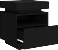 Stolik nocny z oświetleniem LED czarny 40x39x48,5 cm