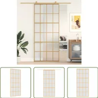 The Living Store Drzwi przesuwne Golden 90x205 cm Matowe szkło i aluminium ESG
