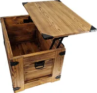 Konferenčný stolík CREATIVE COOPER, drevená truhlica, truhlica na poklady, úložný box, rustikálny truhlicový stolík, konferenčný stolík, 77x49x45 cm, ručne vyrobená drevená truhlica, dubový olej z ekologického dreva