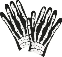 Skelett Kostüm Handschuhe für Kinder | Schwarz Weiß