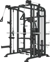 GORILLA SPORTS® Kraftstation - Multifunktionale, Power Rack mit 50mm Stange, Butterfly, Latzug mit Kabelzuggriffen, Klimmzug, Dip Griffe, T-Bar, bis 300 kg - Fitnessstation, Smith Machine, Multi-Gym