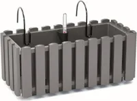 kvetináč truhlík s držiakom 38cm BOARDEE FENCYCASE W DDEF400W-405U sivý plastový PROSPERPLAST