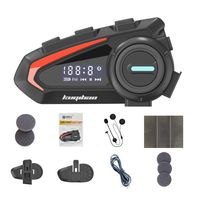 KUQIBAO K20 Motorrad-Bluetooth-Headset, BT5.1 | Intelligente Geräuschreduzierung | IPX6 wasserdicht | Automatische Antwort | Mit 2 Geräten gleichzeitig verbinden, Schwarz, Hartweizen