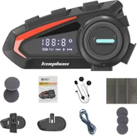 KUQIBAO K20 Motorrad-Bluetooth-Headset, BT5.1 | Intelligente Geräuschreduzierung | IPX6 wasserdicht | Automatische Antwort | Mit 2 Geräten gleichzeitig verbinden, Schwarz, Hartweizen