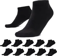 MOUNTREX® Sneaker Socken Damen & Herren (10 Paar) - Weich & Elastisch - Handgekettelte Spitze - Kurze Socken, Sneakersocken - Schwarz, 43-46