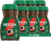 NESCAFÉ Classic Kräftig, löslicher Bohnenkaffee aus dunkel gerösteten Kaffeebohnen (6 x 200g)