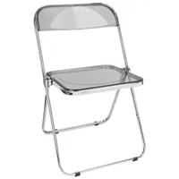 Klappstuhl 1er Set Lounge-Sessel Besuchersstuhl Transparentes Grau