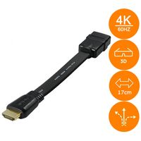 HDMI Verlängerung 17 cm Kompatibel zu HDMI 2.0a/b/1.4a - UHD 4K HDR 3D 1080p 2160p ARC HDMI Type A (Standard) Schwarz