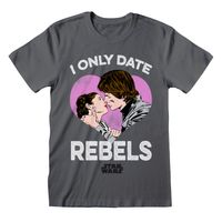 Star Wars - "Only Date Rebels" T-Shirt für Herren PG1640 (S) (Anthrazit)
