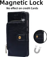 Handy Leder Case mit Kartenhalter Flip Geldbörse Schwarz für iPhone 14