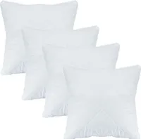 4er Set Kopfkissen Dekokissen Schlafkissen Sofakissen Bettkissen Antiallergisch Formbeständig Kuschelig Mikrofaser Weiß 40 x 40 cm
