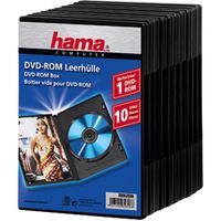 Hama DVD Empty Case, foil, pack 10, black, Schwarz
