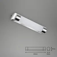 Zrcadlové světlo BRILONER TANTOR, ochrana proti stříkající vodě IP44, neutrální bílé světlo, chromová barva, 35,2 x 6,7 x 5,4 cm