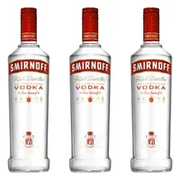 Smirnoff Red No. 21 Premium Vodka Triple Destilled, 3er, Wodka, Alkohol, Alkoholgetränk, Flasche, 37.5 %, 700 ml, 708274