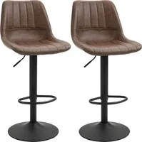 HOMdotCOM HOMdotCOM Stołek barowy - 2 sztuki - 43x50x111 cm - Brązowy