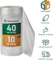 4 x Luftpolsterfolie (0,4 x 10 m)