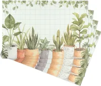 4er Set Platzdeckchen Tischsets Tischunterlage Platzsets Tischdeko Kakteen Grüne Pflanzen 45 x 30 cm