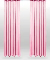 2er Pack Gardine Transparent Noella Universalband, Größe: 140 x 145cm (Pink)
