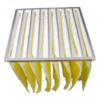 vhbw Taschenfilter für Klima- und Lüftungsanlagen - Filter F7, 59,2 x 59,2 x 52,5 cm Gelb