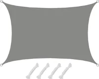 UPF50+ UV Sonnensegel 3x4 Polyester Rechteck Wasserabweisend Garten Balkon Grau